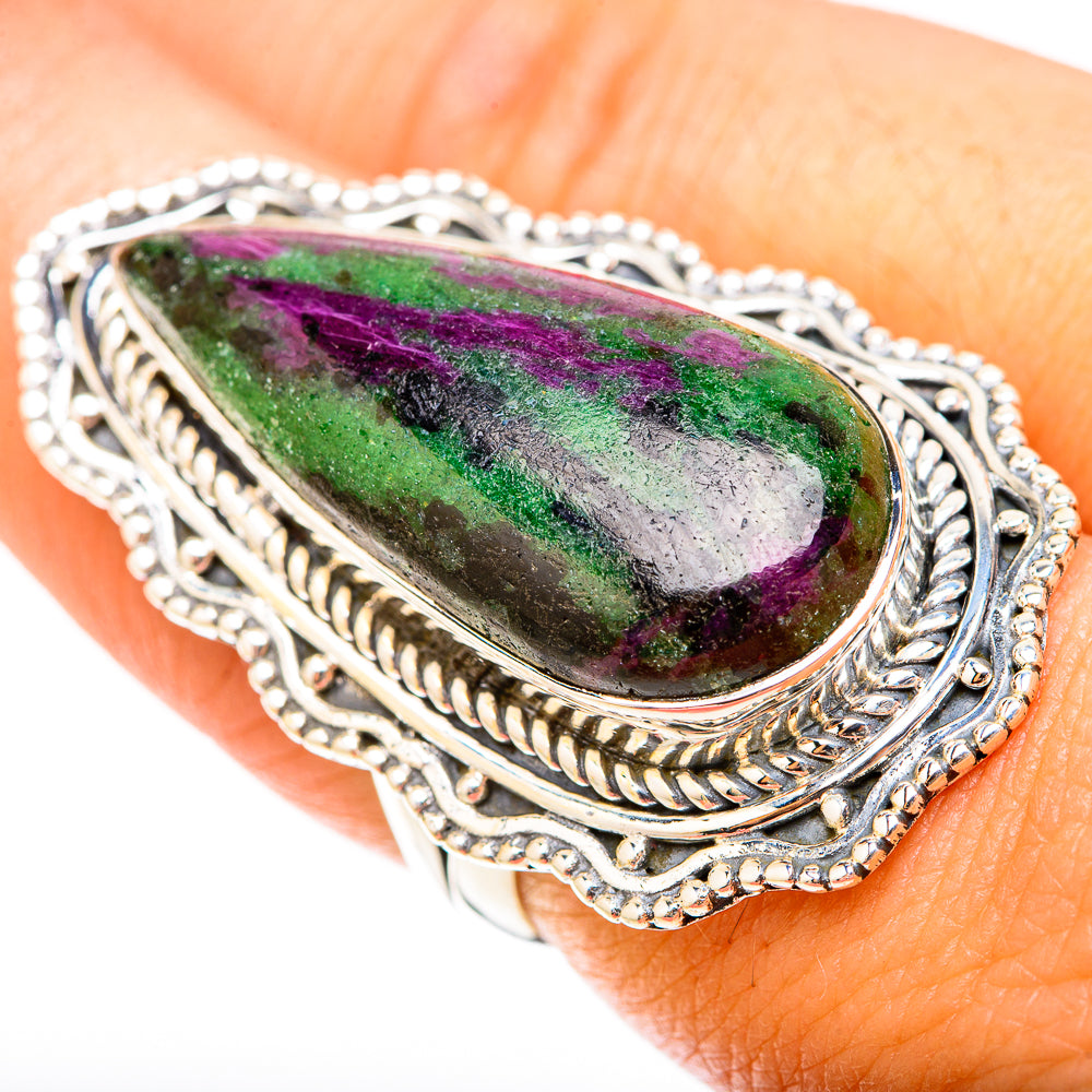 Ruby Zoisite Rings handcrafted by Anasilvercos - RING119784
