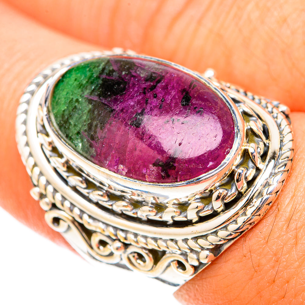 Ruby Zoisite Rings handcrafted by Anasilvercos - RING119809