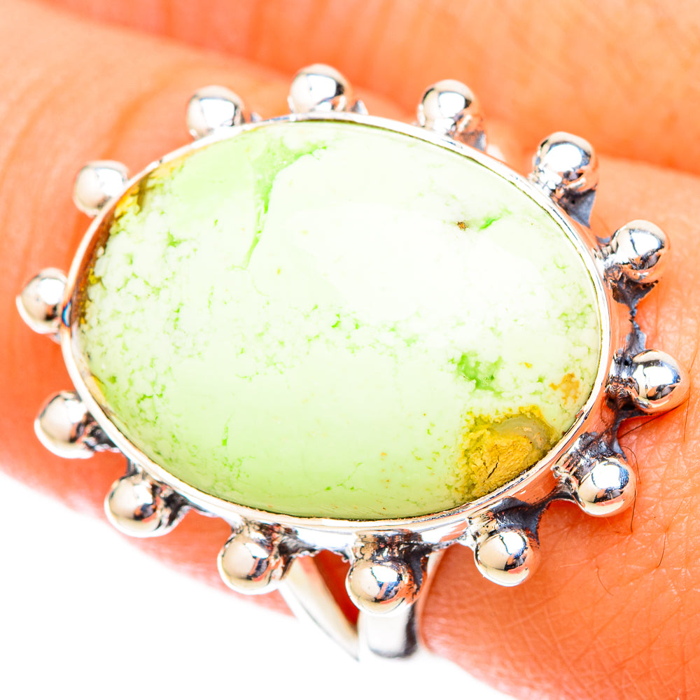 Lemon Chrysoprase Rings handcrafted by Anasilvercos - RING119823