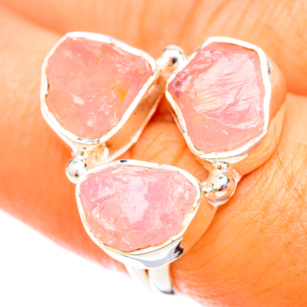 Rose Quartz Rings handcrafted by Anasilvercos - RING119829