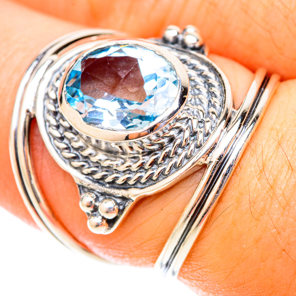 Blue Topaz Rings handcrafted by Anasilvercos - RING119844