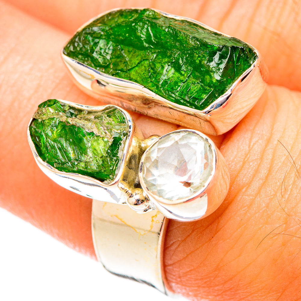 Chrome Diopside Rings handcrafted by Anasilvercos - RING119853