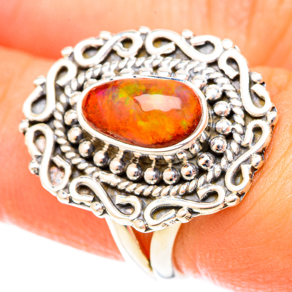 Mexican Fire Opal Rings handcrafted by Anasilvercos - RING119869