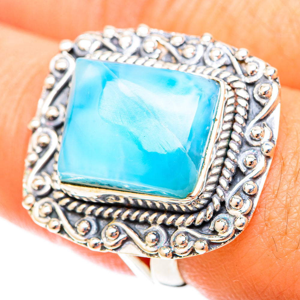 Larimar Rings handcrafted by Anasilvercos - RING119874