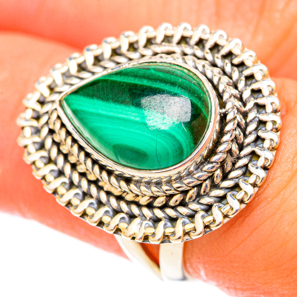 Malachite Rings handcrafted by Anasilvercos - RING119880