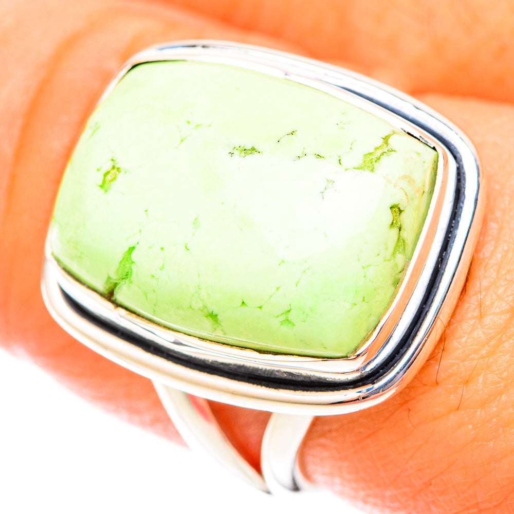 Lemon Chrysoprase Rings handcrafted by Anasilvercos - RING119885