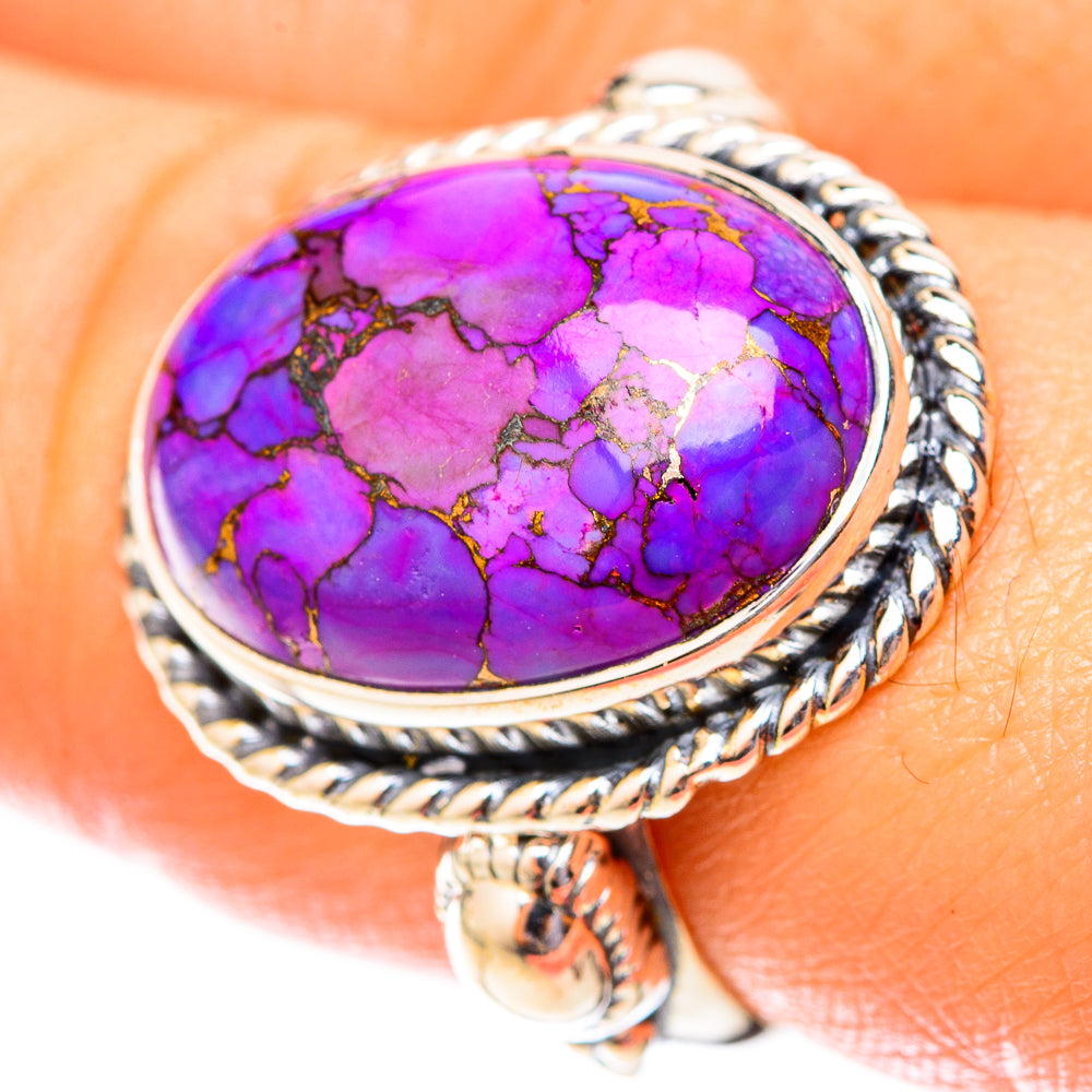 Purple Copper Composite Turquoise Rings handcrafted by Anasilvercos - RING119893