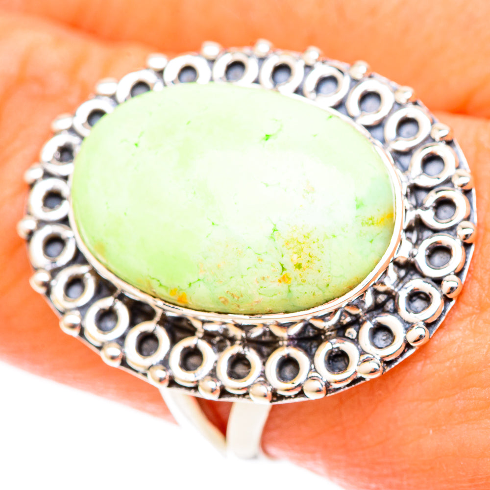 Lemon Chrysoprase Rings handcrafted by Anasilvercos - RING119908