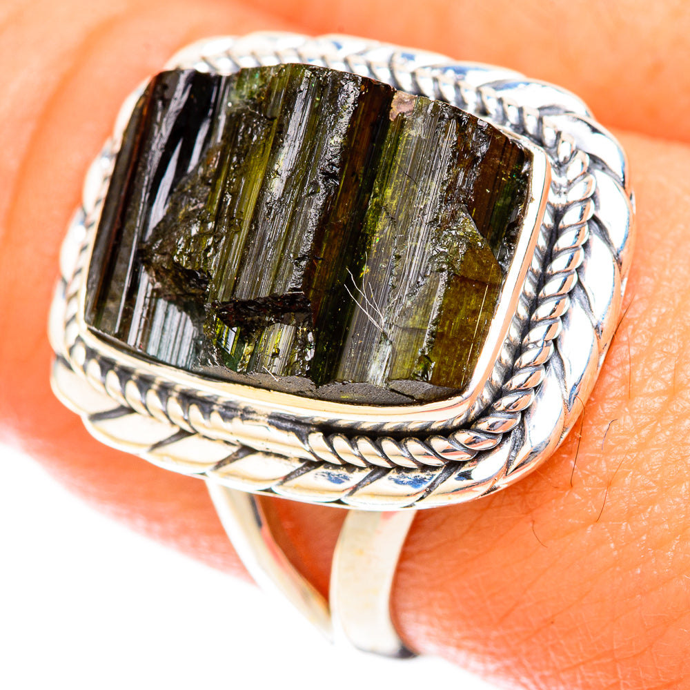 Green Tourmaline Rings handcrafted by Anasilvercos - RING119911