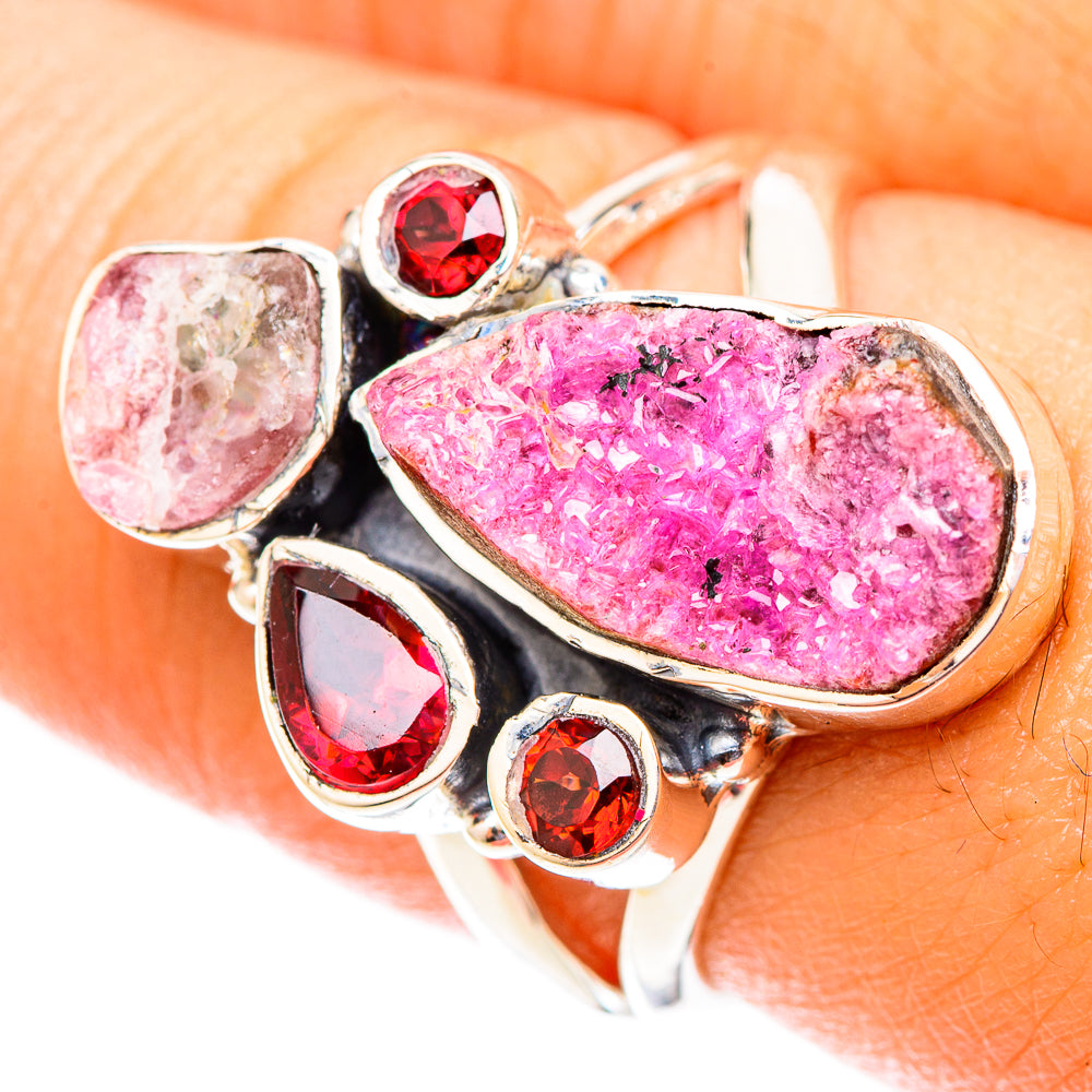 Cobalto Calcite Druzy Rings handcrafted by Anasilvercos - RING119918