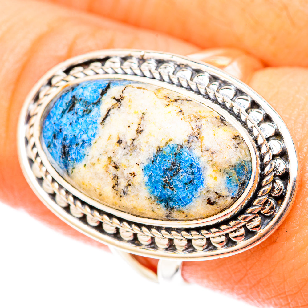 K2 Blue Azurite Rings handcrafted by Anasilvercos - RING119932