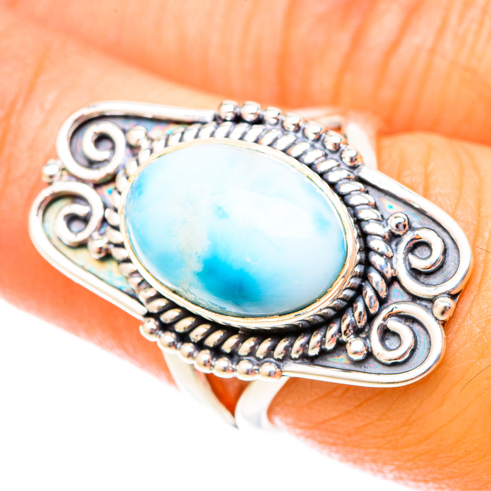 Larimar Rings handcrafted by Anasilvercos - RING119933