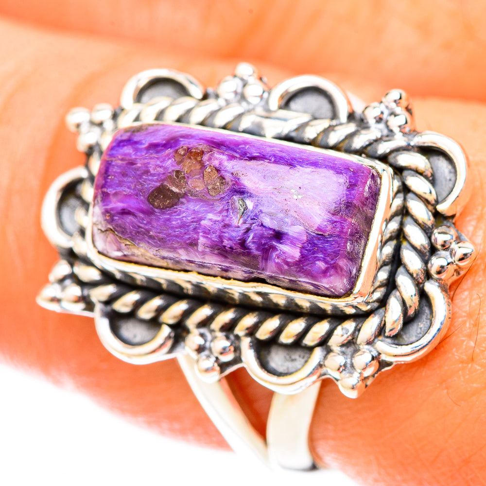 Charoite Rings handcrafted by Anasilvercos - RING119948