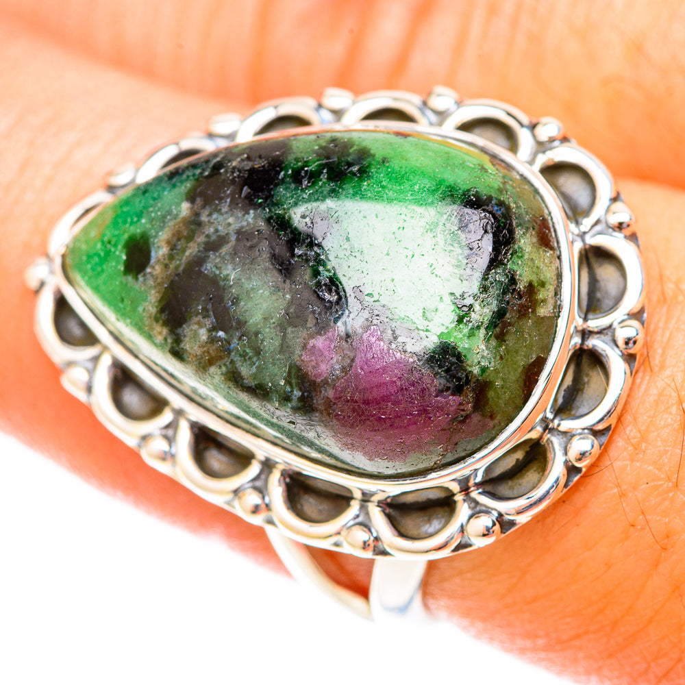 Ruby Zoisite Rings handcrafted by Anasilvercos - RING119970