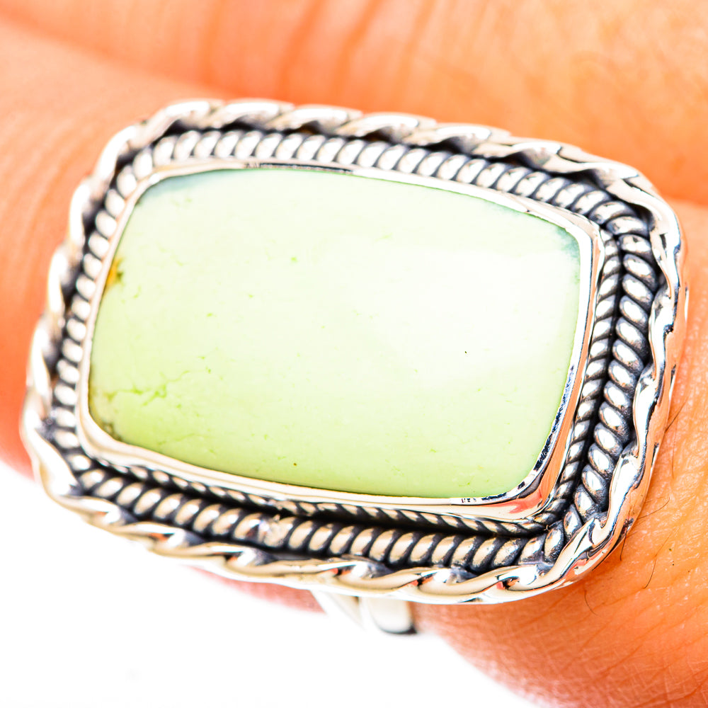 Lemon Chrysoprase Rings handcrafted by Anasilvercos - RING119975
