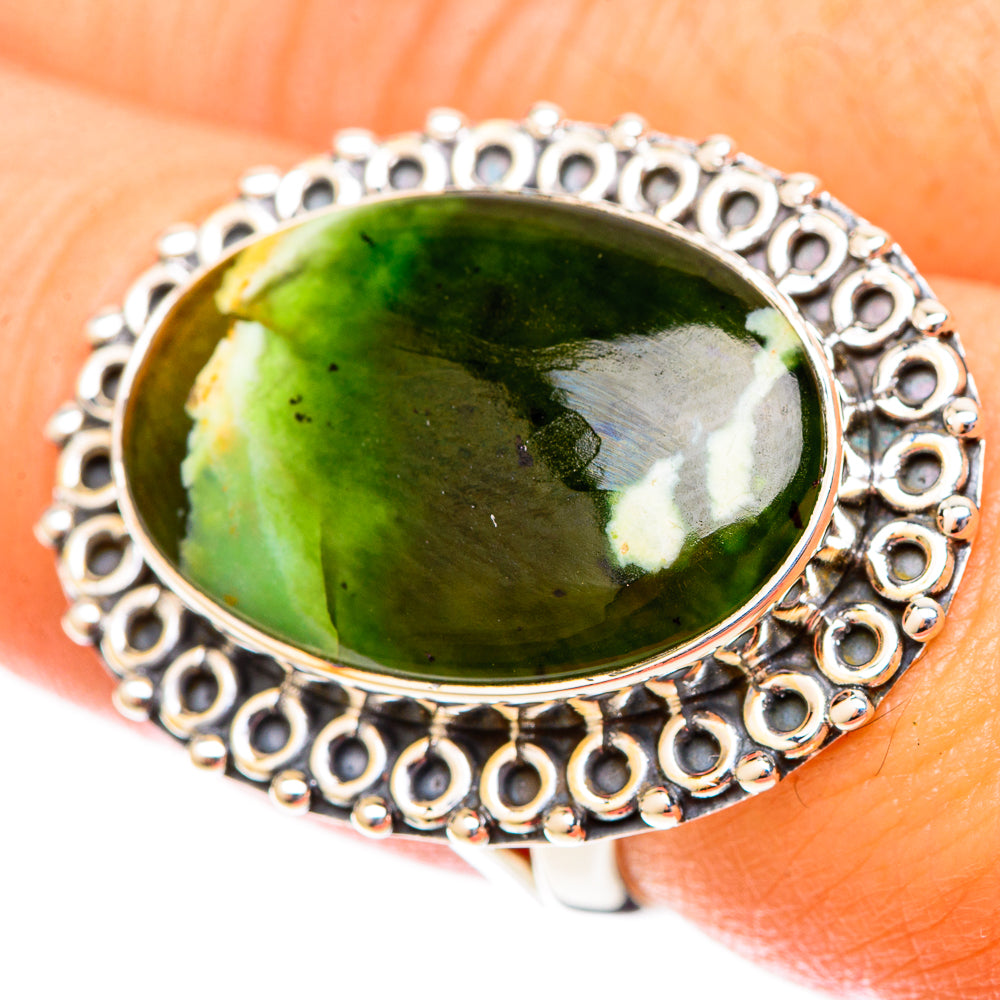 Australian Green Opal Rings handcrafted by Anasilvercos - RING119976