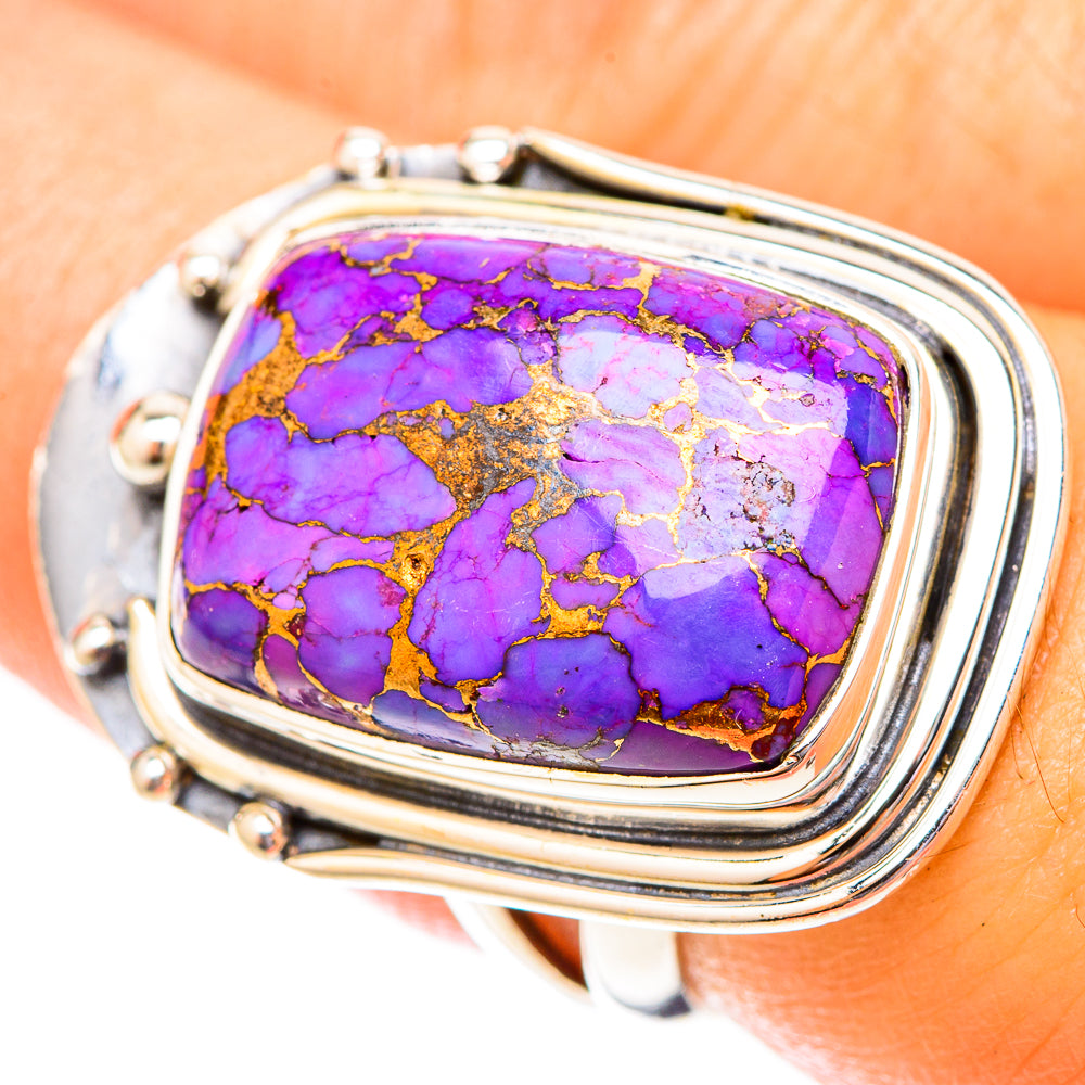 Purple Copper Composite Turquoise Rings handcrafted by Anasilvercos - RING119994