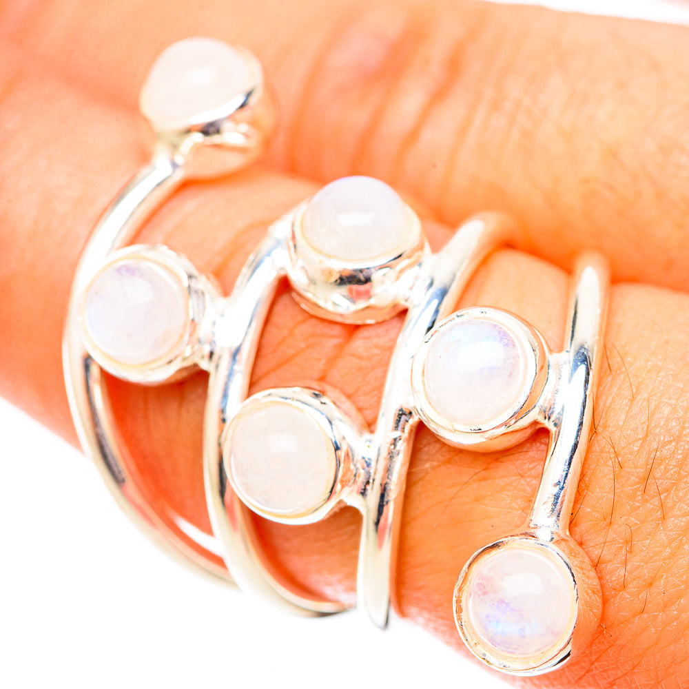Rainbow Moonstone Rings handcrafted by Anasilvercos - RING120000