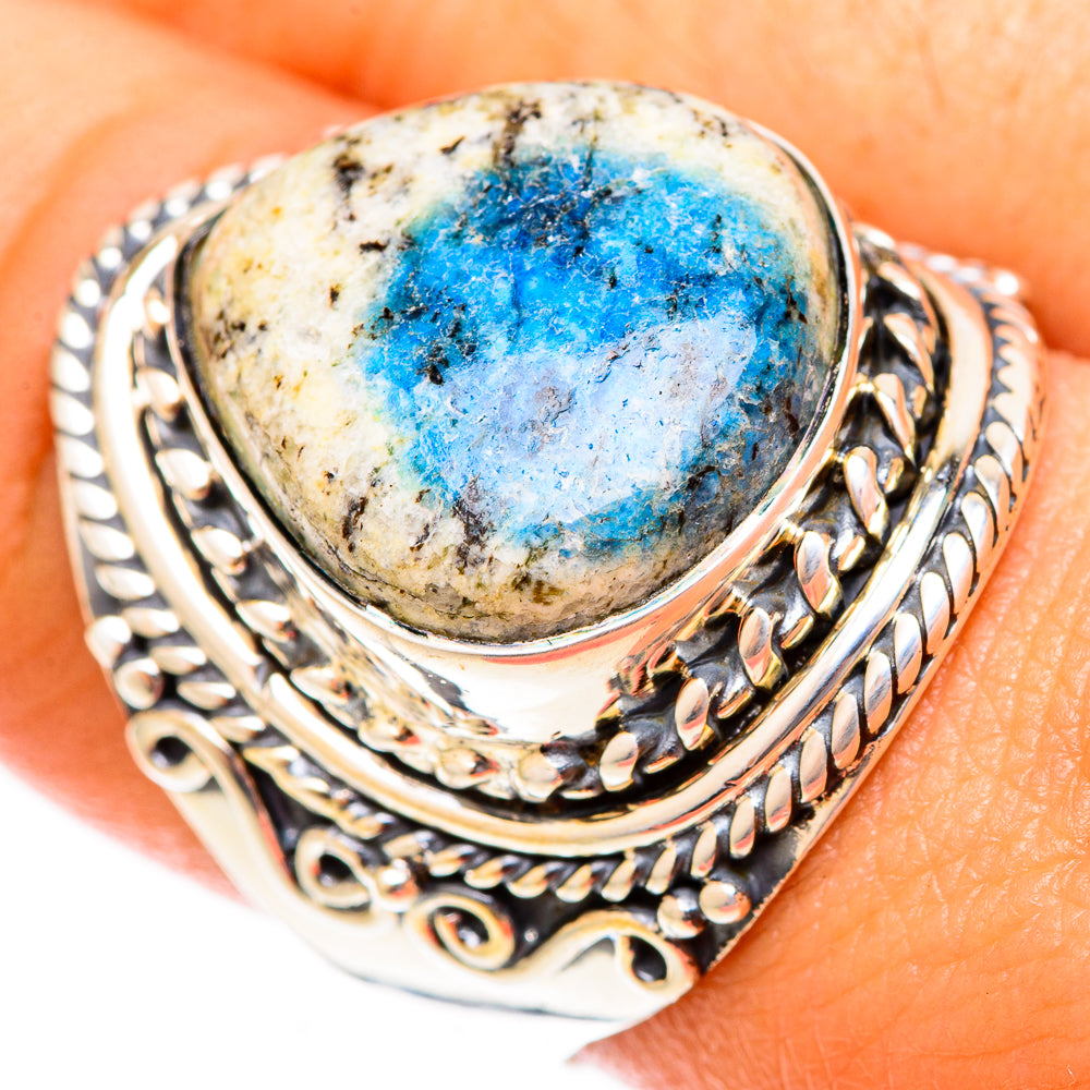 K2 Blue Azurite Rings handcrafted by Anasilvercos - RING120021