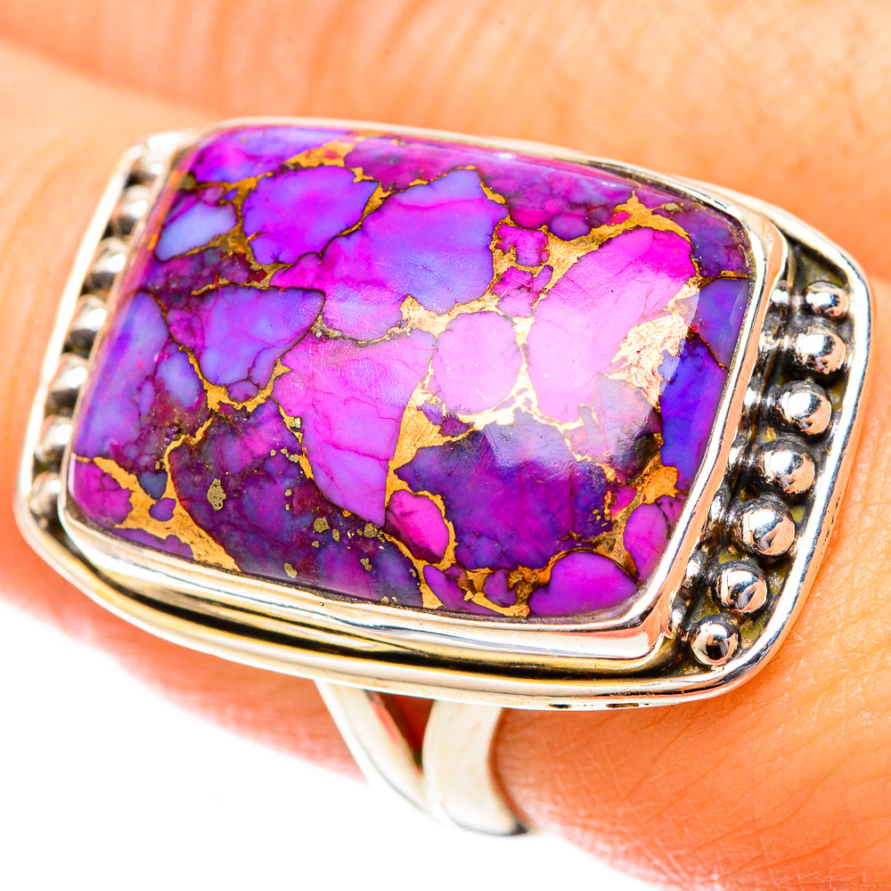 Purple Copper Composite Turquoise Rings handcrafted by Anasilvercos - RING120043