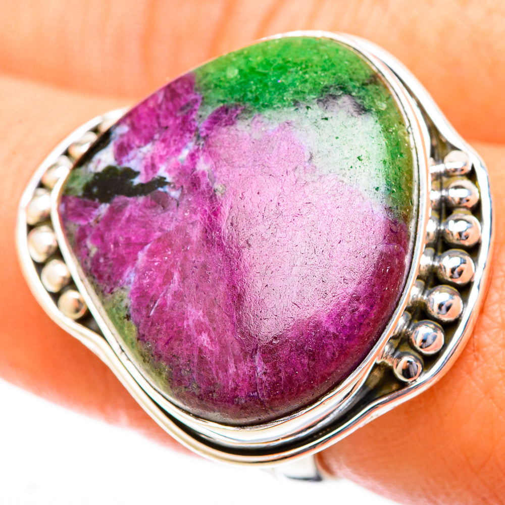 Ruby Zoisite Rings handcrafted by Anasilvercos - RING120057