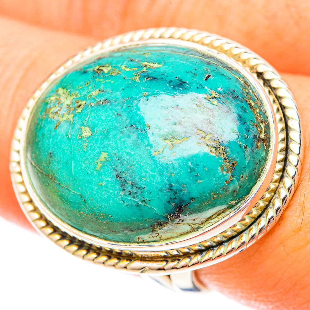 Chrysocolla Rings handcrafted by Anasilvercos - RING120067