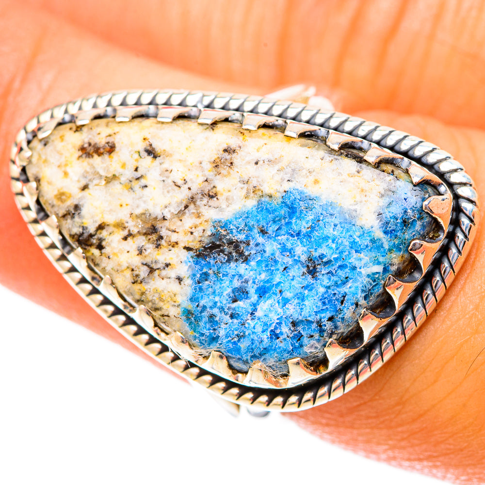 K2 Blue Azurite Rings handcrafted by Anasilvercos - RING120070