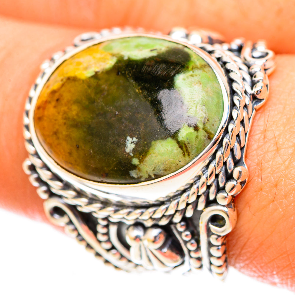 Australian Green Opal Rings handcrafted by Anasilvercos - RING120078