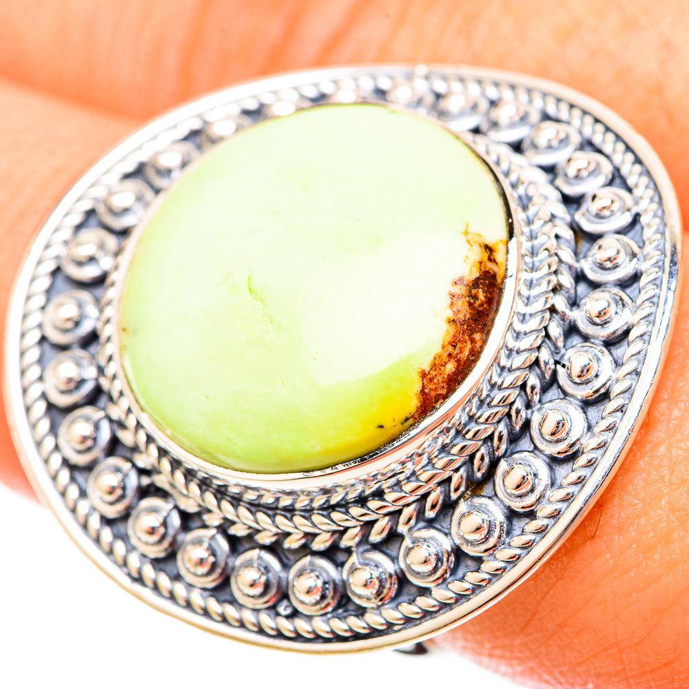 Lemon Chrysoprase Rings handcrafted by Anasilvercos - RING120081