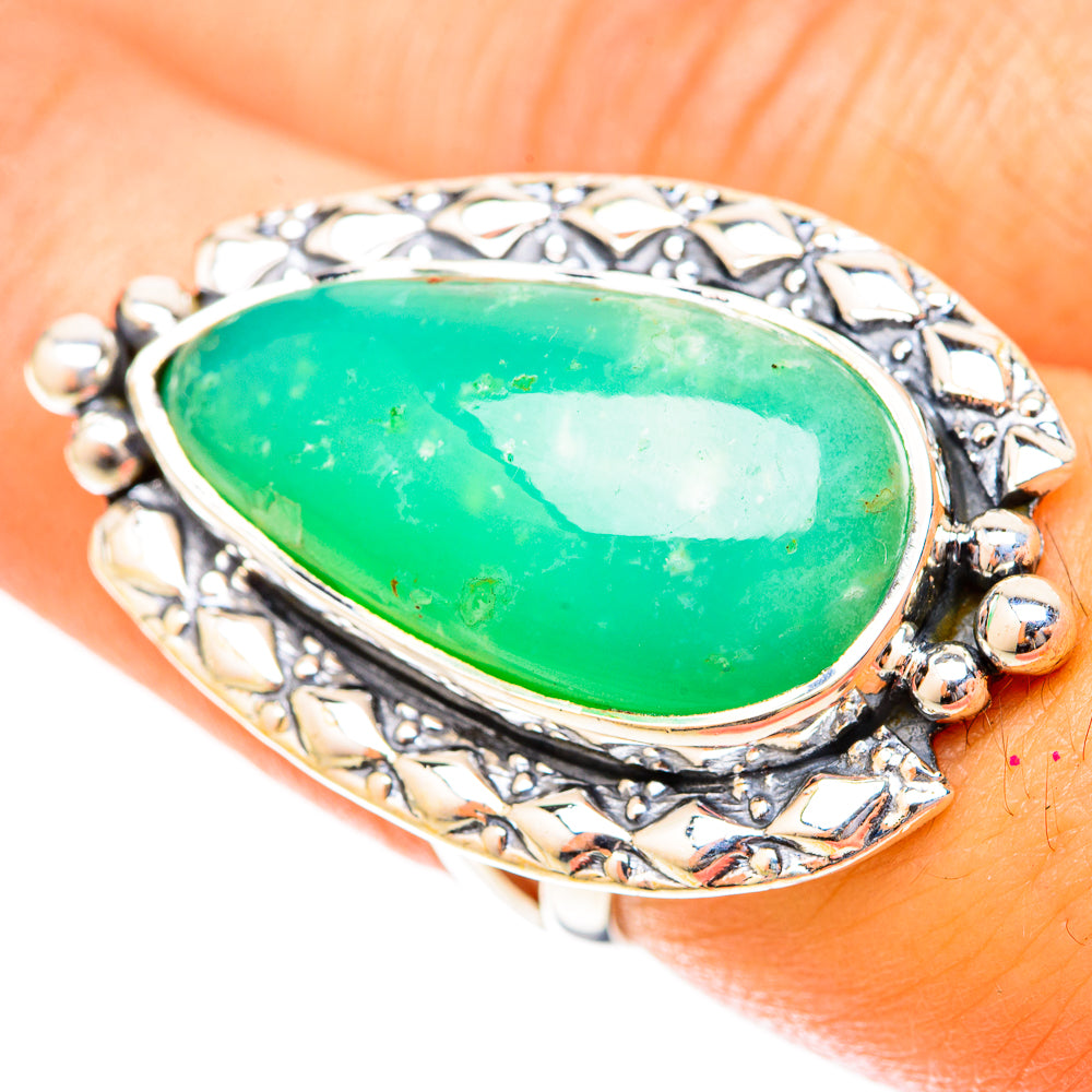 Chrysoprase Rings handcrafted by Anasilvercos - RING120087