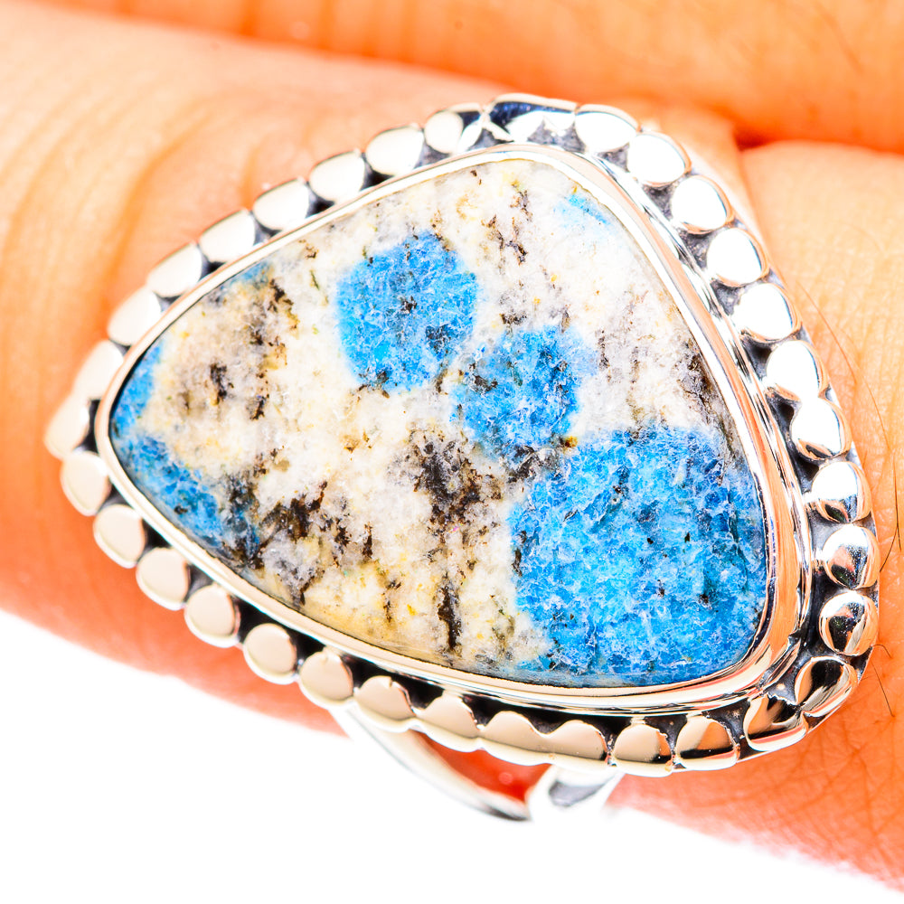 K2 Blue Azurite Rings handcrafted by Anasilvercos - RING120112