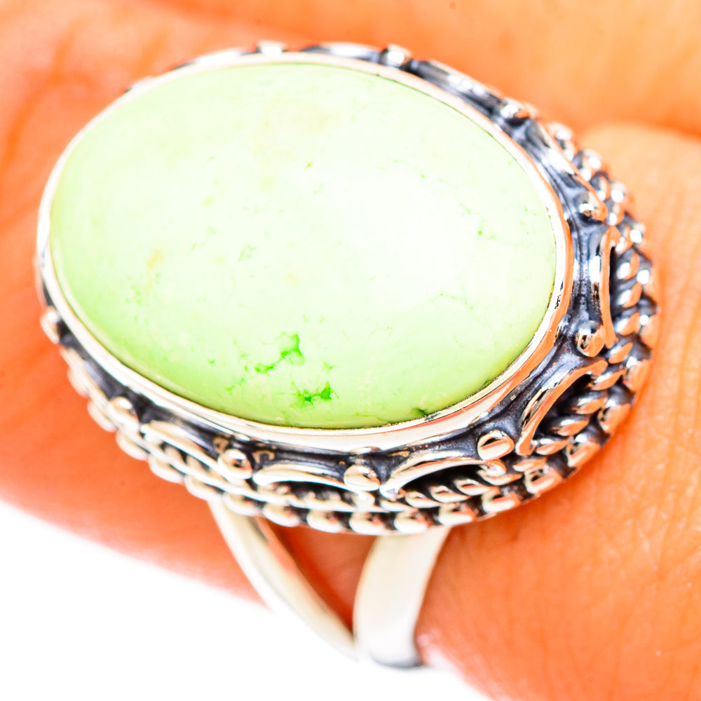 Lemon Chrysoprase Rings handcrafted by Anasilvercos - RING120115