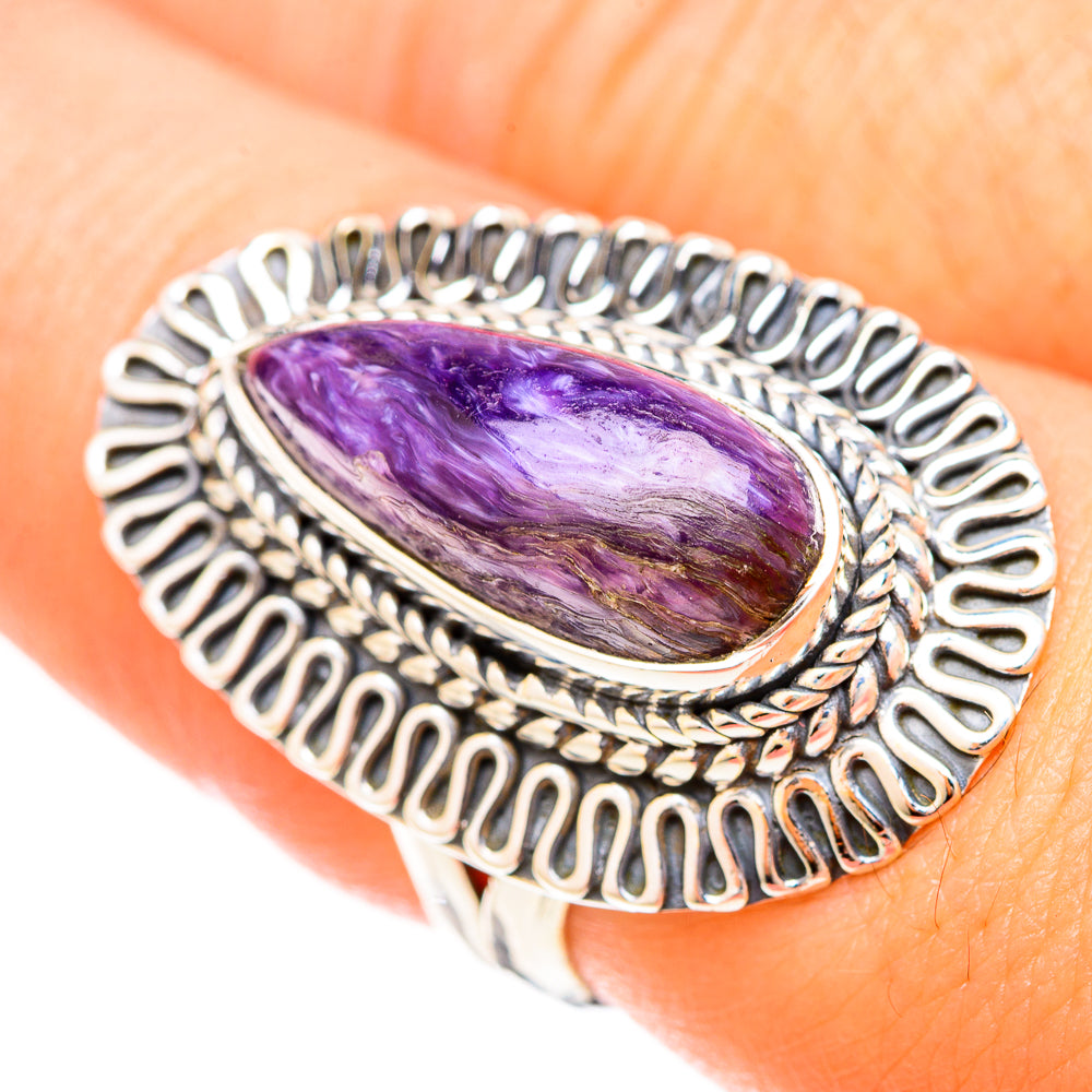 Charoite Rings handcrafted by Anasilvercos - RING120129