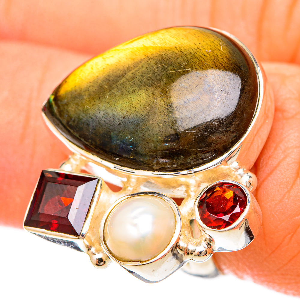 Labradorite Rings handcrafted by Anasilvercos - RING120138