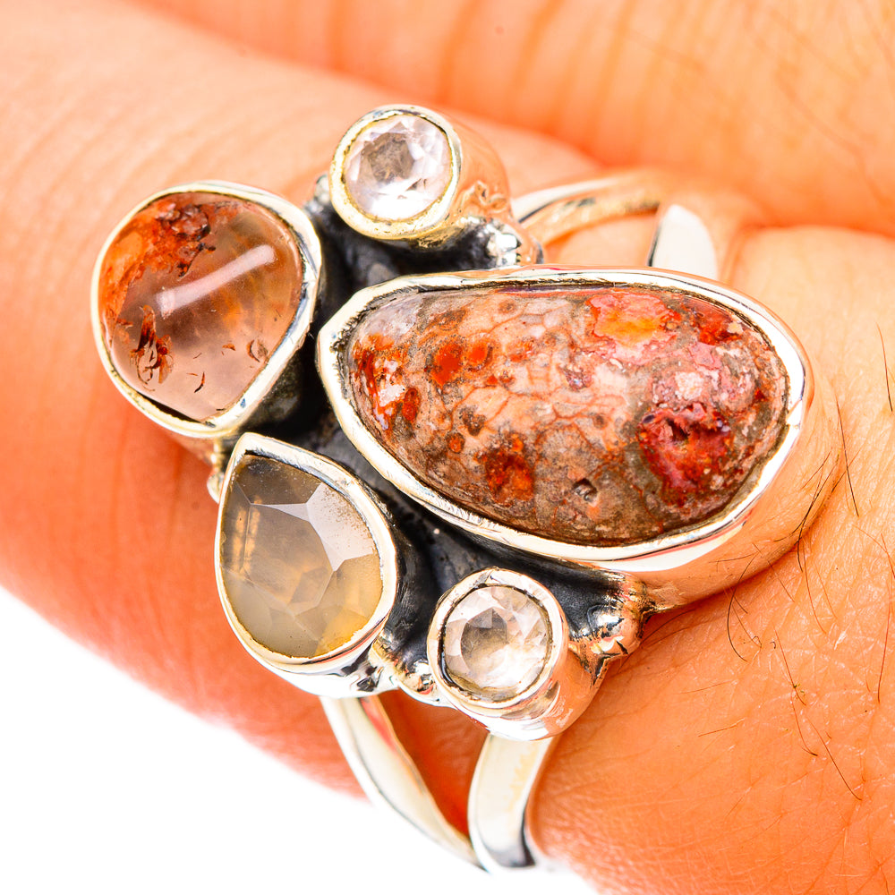 Mexican Fire Opal Rings handcrafted by Anasilvercos - RING120154