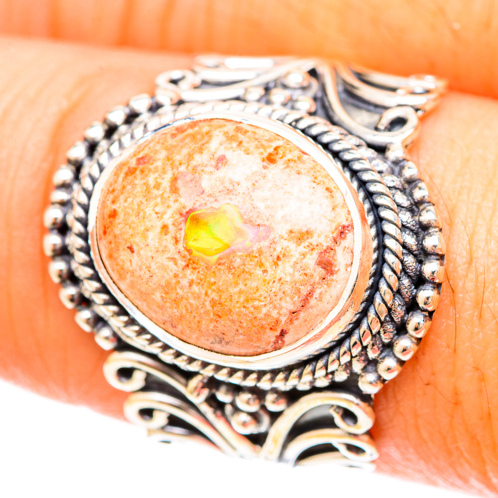 Mexican Fire Opal Rings handcrafted by Anasilvercos - RING120173