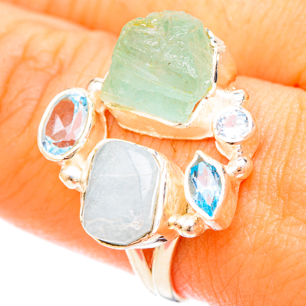 Aquamarine Rings handcrafted by Anasilvercos - RING120177