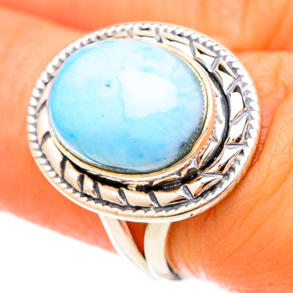 Larimar Rings handcrafted by Anasilvercos - RING120178