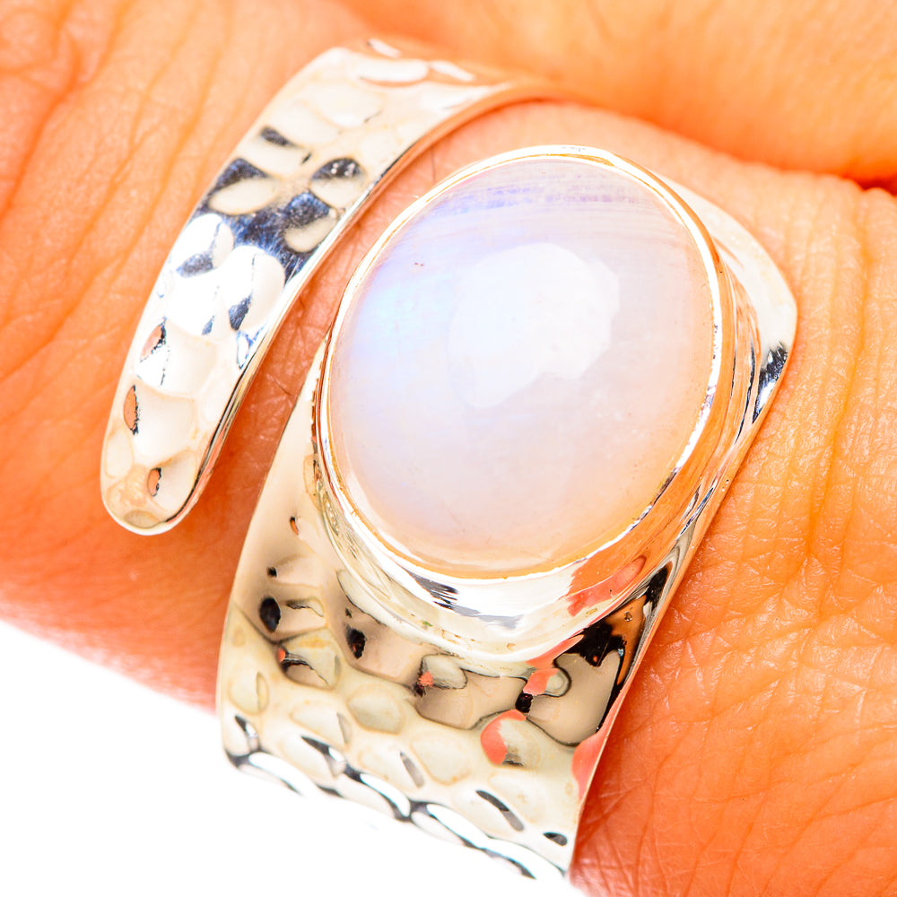 Rainbow Moonstone Rings handcrafted by Anasilvercos - RING120203