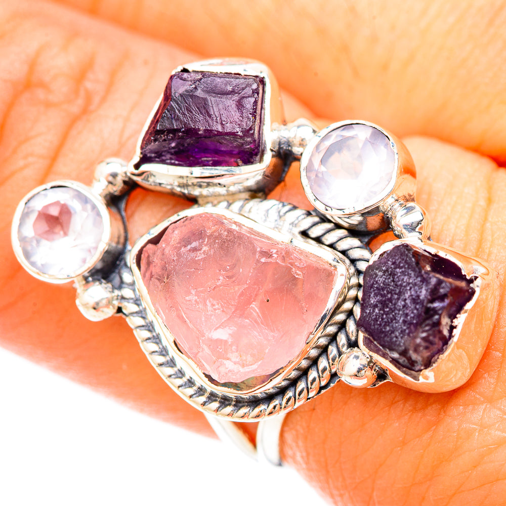 Rose Quartz Rings handcrafted by Anasilvercos - RING120204