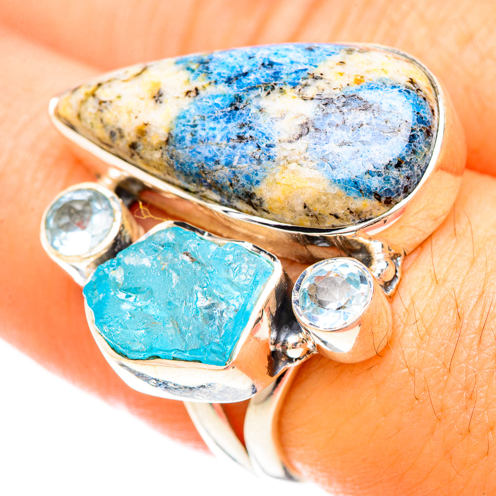 K2 Blue Azurite Rings handcrafted by Anasilvercos - RING120210
