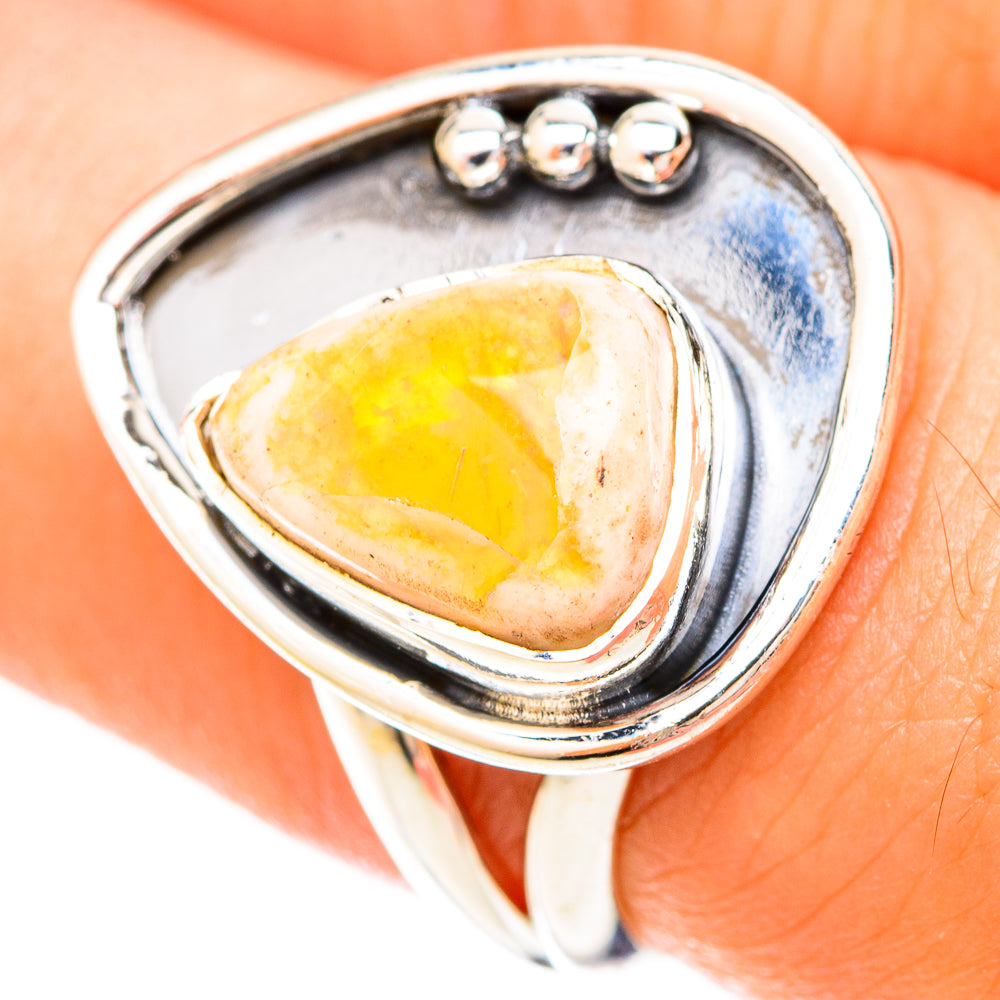 Mexican Fire Opal Rings handcrafted by Anasilvercos - RING120237