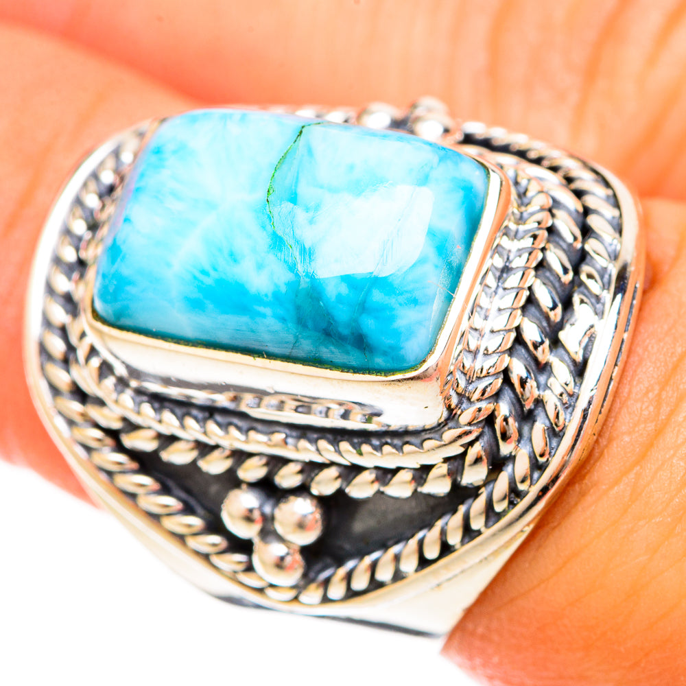 Larimar Rings handcrafted by Anasilvercos - RING120242