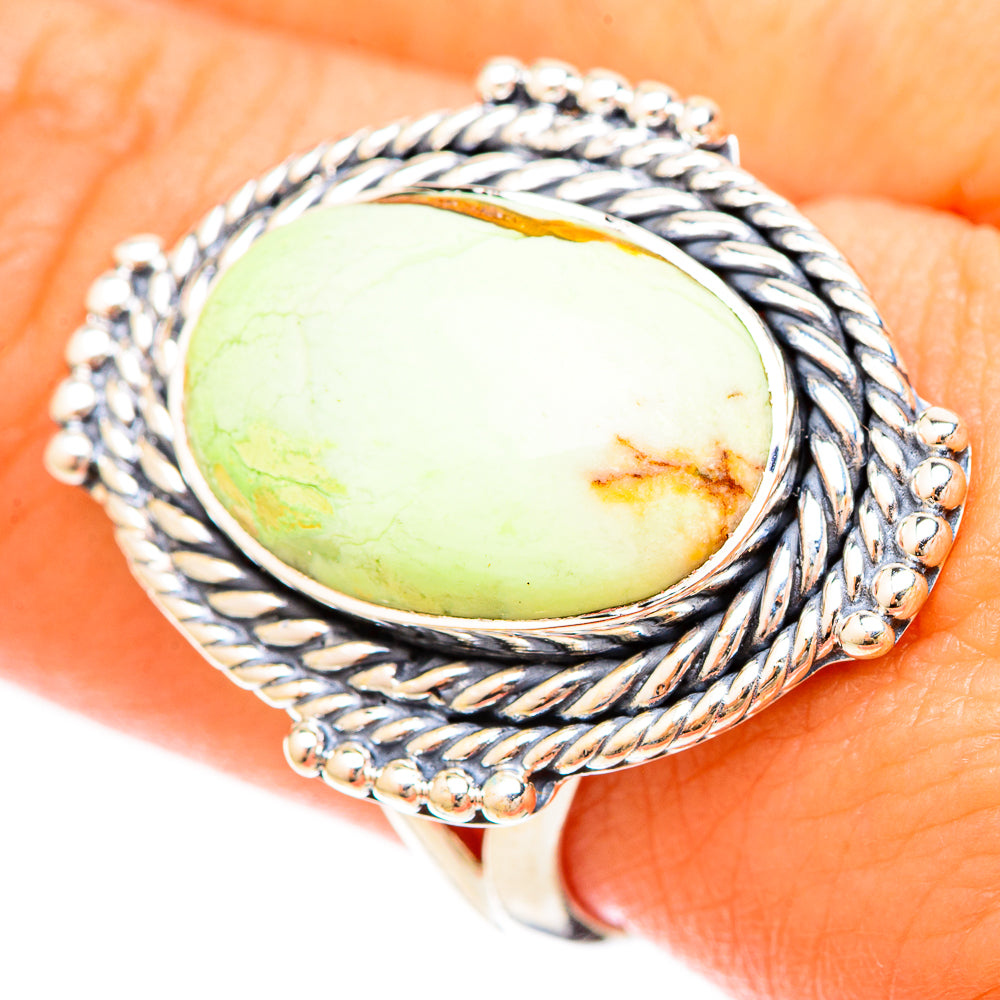 Lemon Chrysoprase Rings handcrafted by Anasilvercos - RING120246