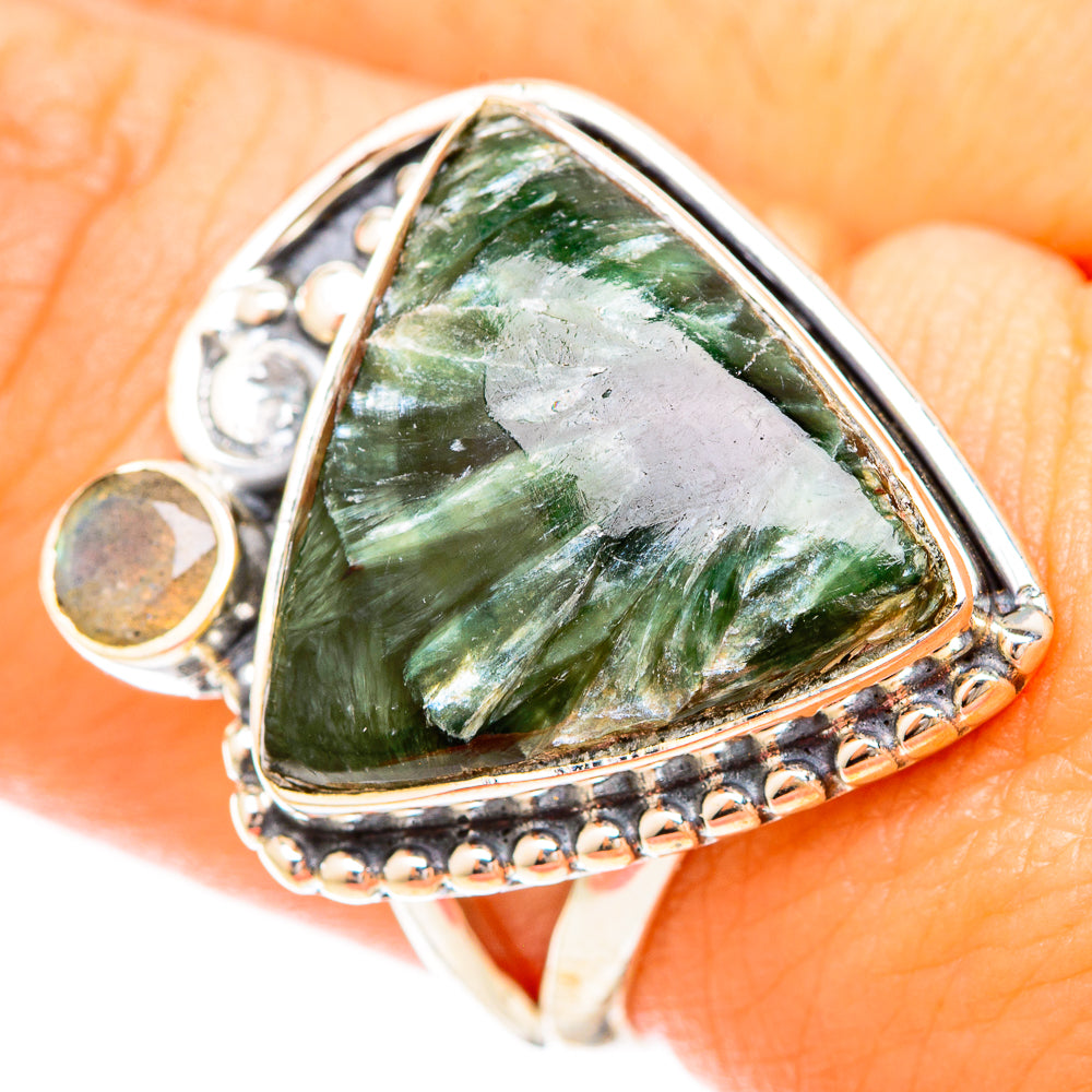 Seraphinite Rings handcrafted by Anasilvercos - RING120247