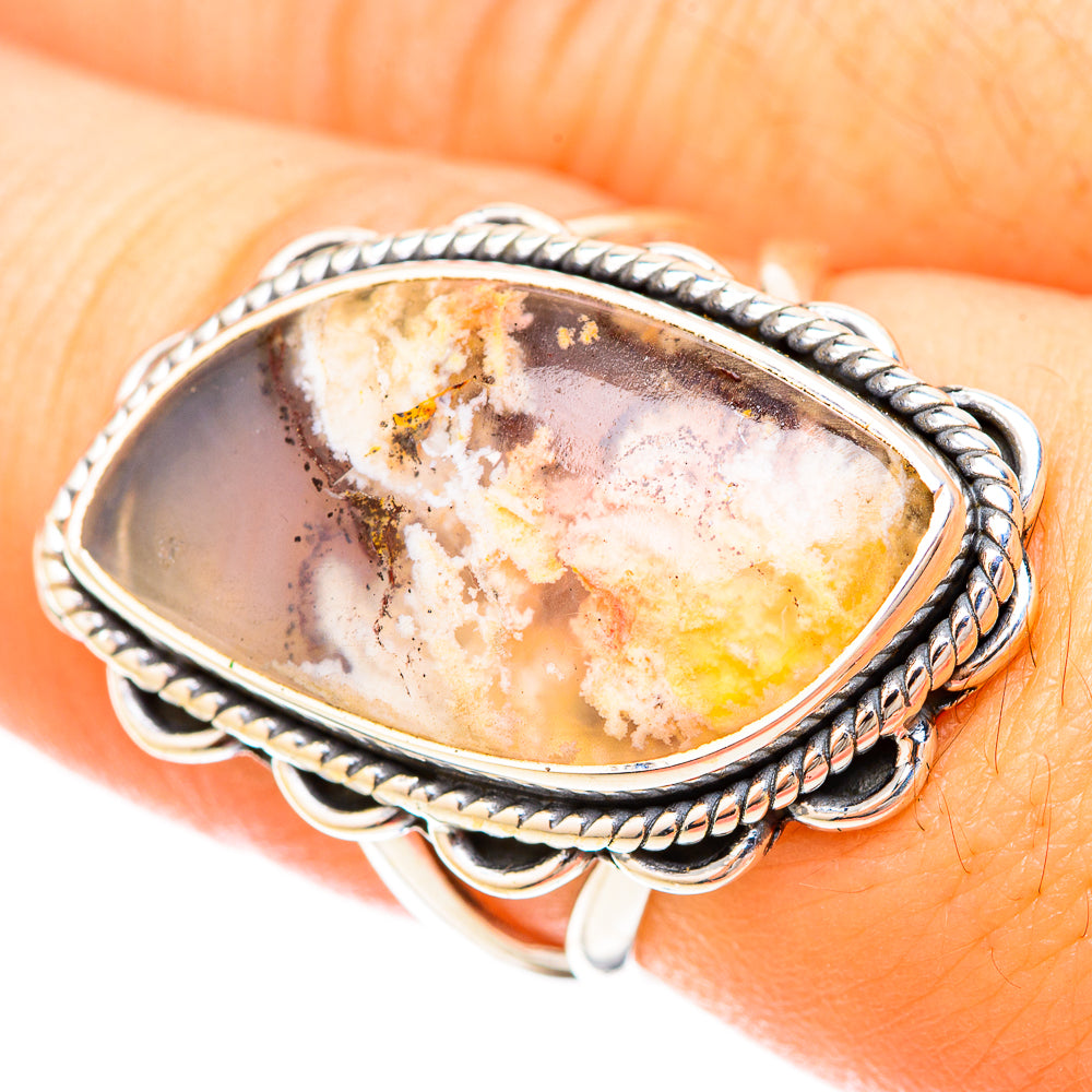 Plume Agate Rings handcrafted by Anasilvercos - RING120255