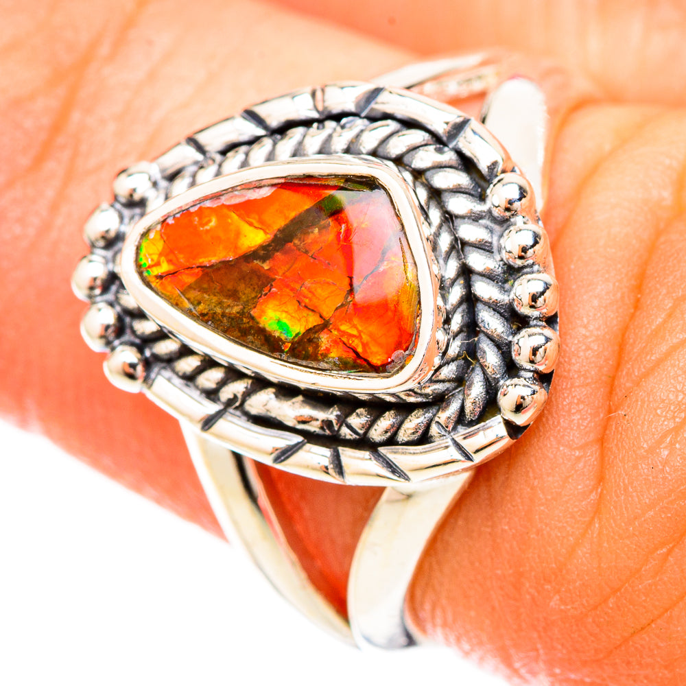 Ammolite Rings handcrafted by Anasilvercos - RING120259