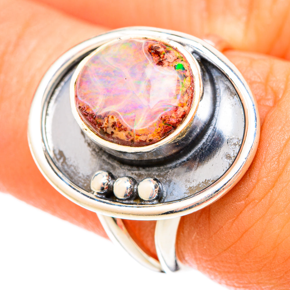 Mexican Fire Opal Rings handcrafted by Anasilvercos - RING120272