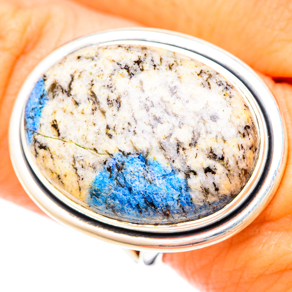 K2 Blue Azurite Rings handcrafted by Anasilvercos - RING120277