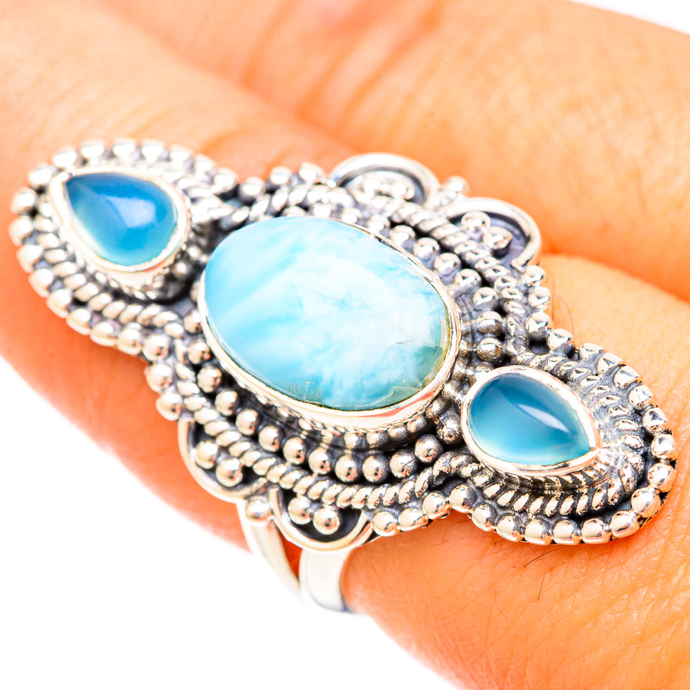 Larimar Rings handcrafted by Anasilvercos - RING120280